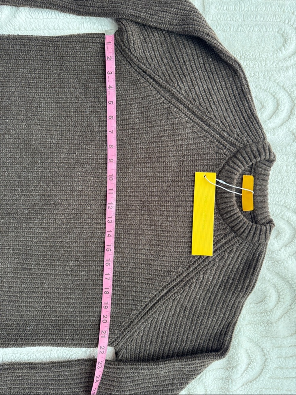 Unisex Crewneck Ribbed Sweater in Dark Brown - Picture 4 of 7